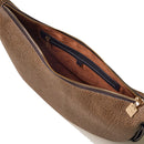 Borsa Donna Hobo BORBONESE linea Oyster Graffiti in Tela Rivestita e Pelle OP Naturale e Nero