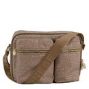 Borsa Donna a Tracolla BORBONESE linea Cruise Jet Op in Tessuto Beige e Marrone