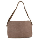 Borsa Donna a Tracolla BORBONESE linea Cruise Jet Op in Tessuto Beige e Marrone