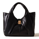 BORBONESE Mittelgroße Damenhandtasche der Cortina-Linie aus schwarzem Nappa-Kalbsleder