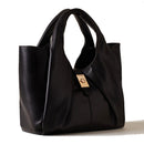 BORBONESE Mittelgroße Damenhandtasche der Cortina-Linie aus schwarzem Nappa-Kalbsleder