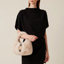 Women's Cashmere Faux Fur Fabric Small Hobo Bag BORBONESE Cortina