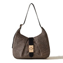 Borsa Donna Hobo Small BORBONESE in Tessuto linea Cortina Colore OP Naturale e Nero