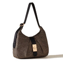 Borsa Donna Hobo Small BORBONESE in Tessuto linea Cortina Colore OP Naturale e Nero