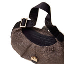 Borsa Donna Hobo Small BORBONESE in Tessuto linea Cortina Colore OP Naturale e Nero
