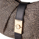 Borsa Donna Hobo Small BORBONESE in Tessuto linea Cortina Colore OP Naturale e Nero