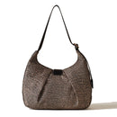 Borsa Donna Hobo Small BORBONESE in Tessuto linea Cortina Colore OP Naturale e Nero