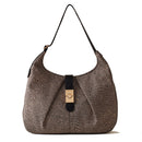 Borsa Donna Hobo Medium BORBONESE in Tessuto linea Cortina Colore OP Naturale e Nero