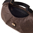 Borsa Donna Hobo Medium BORBONESE in Tessuto linea Cortina Colore OP Naturale e Nero