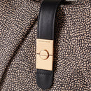 Borsa Donna Hobo Medium BORBONESE in Tessuto linea Cortina Colore OP Naturale e Nero