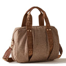 BORBONESE Damenhandtasche, Cloudette Medium-Linie, aus beigem und braunem Jet Op-Stoff