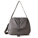 BORBONESE Damen-Hobo-Tasche mit Klappe Cloudette Medium-Linie aus Jet Op-Stoff in der Farbe Lehmgrau