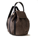 Women's Medium Nylon and Leather Backpack BORBONESE New Orbit in OP Natural and Black