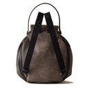 Women's Medium Nylon and Leather Backpack BORBONESE New Orbit in OP Natural and Black
