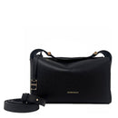 BORBONESE Damenhandtasche, Linie Livre Medium, aus schwarzem Leder