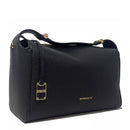 BORBONESE Damenhandtasche, Linie Livre Medium, aus schwarzem Leder