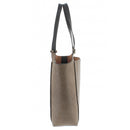 Borsa Donna Shopping BORBONESE linea Bolt Medium in Tela Rivestita OP e Pelle Nera