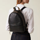 BORBONESE Damenrucksack Bolt Medium aus schwarzem Leder