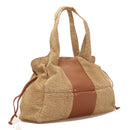 BORBONESE Damen-Hobo-Umhängetasche Savile Large aus Wildleder mit Jet Op-Print und hellbraunem Leder