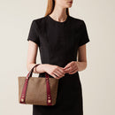 BORBONESE Damenhandtasche Road Small aus OP-beschichtetem Canvas und schwarzem Leder