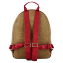 BORBONESE Damenrucksack Road Medium aus OP-beschichtetem Canvas und burgunderrotem Leder