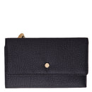 BORBONESE Damenbrieftasche mit Knopf Jet Op Line aus dunkelschwarzem Nylon