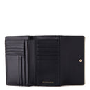 BORBONESE Damenbrieftasche mit Knopf Jet Op Line aus dunkelschwarzem Nylon