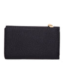 BORBONESE Damenbrieftasche mit Knopf Jet Op Line aus dunkelschwarzem Nylon