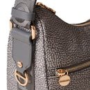 BORBONESE Luna Bag Kleine Damen-Umhängetasche Eco Line aus lehmgrauem Nylon
