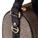 BORBONESE Kleine Bauletto Damentasche Eco Line aus natürlichem und schwarzem Op-Nylon