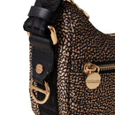 BORBONESE Luna Bag Mini Jet Op Line Umhängetasche aus naturschwarzem Nylon