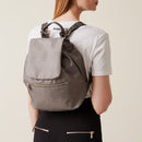 BORBONESE Damenrucksack mit Klappe Eco Line Jet OP aus lehmgrauem Nylon