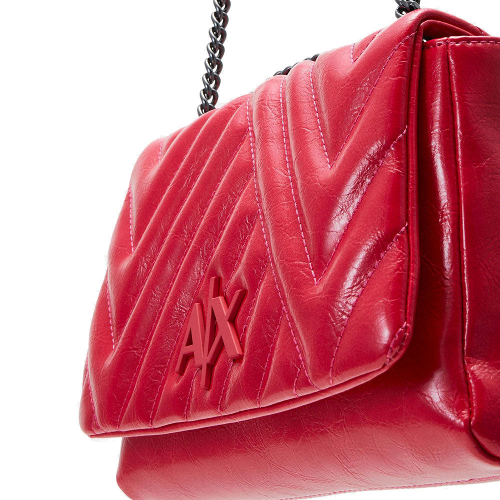 ARMANI EXCHANGE Damen-Umhängetasche geschlossen mit Klappe in der Farbe Passion