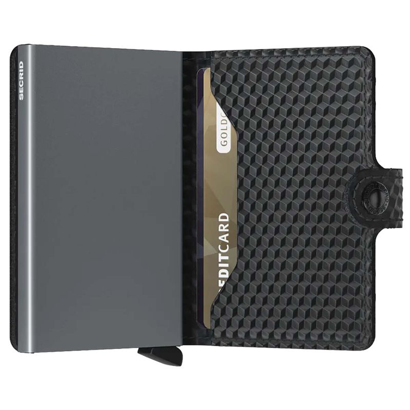 Porta Carte con Clip SECRID linea Cubic in Pelle Black-Titanium con RFID