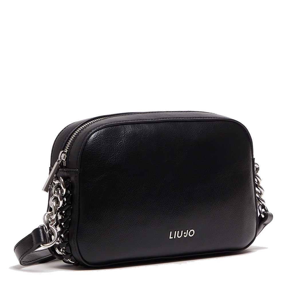 LIU JO Schwarze Damen-Umhängetasche mit Ketten