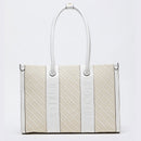 Shopping Bag LIU JO in Rafia con Logo Ricamato Off White