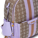 LIU JO Damenrucksack aus Stoff mit teddyfarbenem Jacquard-Logo