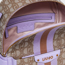 LIU JO Damenrucksack aus Stoff mit teddyfarbenem Jacquard-Logo