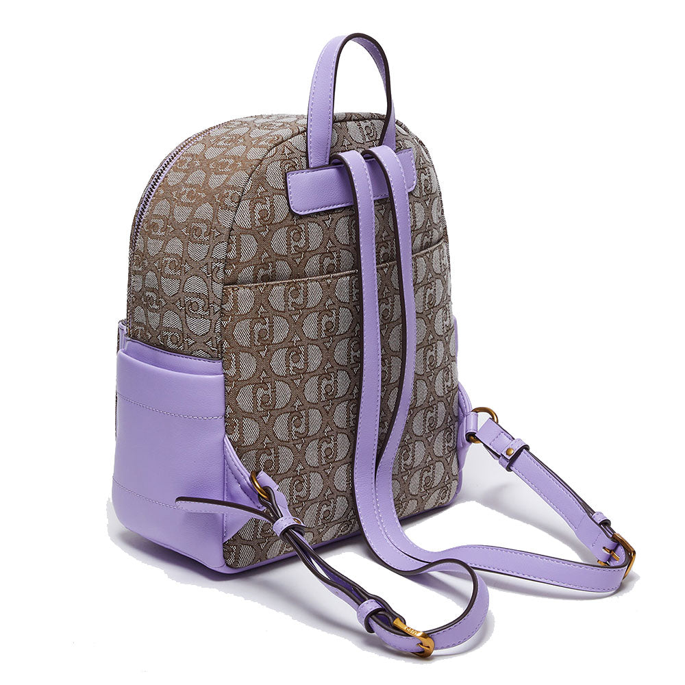 LIU JO Damenrucksack aus Stoff mit teddyfarbenem Jacquard-Logo