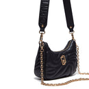 LIU JO Better Black gesteppte Hobo-Tasche mit Schultergurt und Anhänger