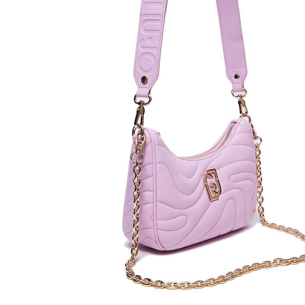 Hobo Bag con Tracolla LIU JO Better Trapuntata Rosa Lavanda con Charm