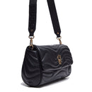 LIU JO Better Black Quilted Damen-Umhängetasche mit Anhänger