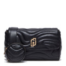 LIU JO Better Black Quilted Damen-Umhängetasche mit Anhänger