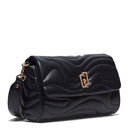 LIU JO Better Black Quilted Damen-Umhängetasche mit Anhänger
