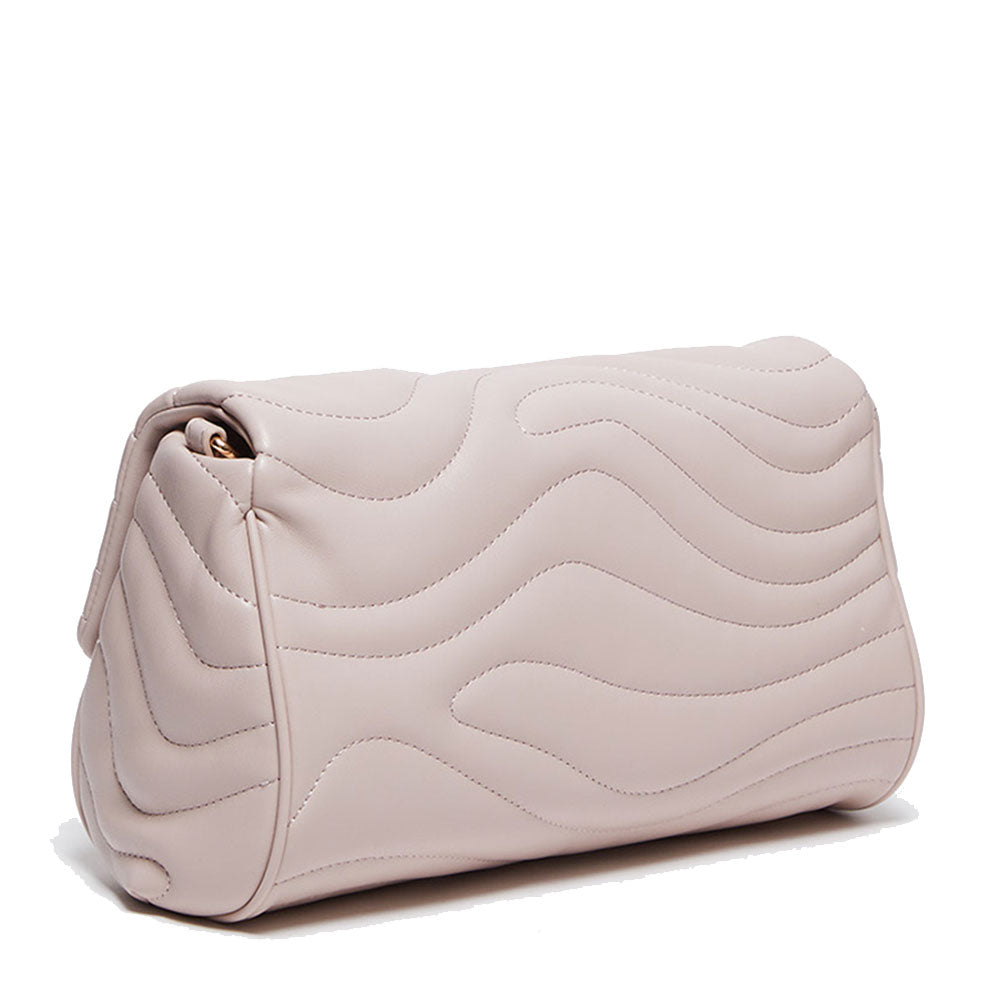 LIU JO Better Damen-Umhängetasche, gesteppt, antikrosa, mit Anhänger