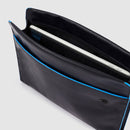 PIQUADRO iPad® Clutch Bag Blue Square Line AC5974B2VR aus blauem Leder