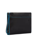 PIQUADRO iPad® Clutch Bag Blue Square Line AC5974B2VR aus schwarzem Leder