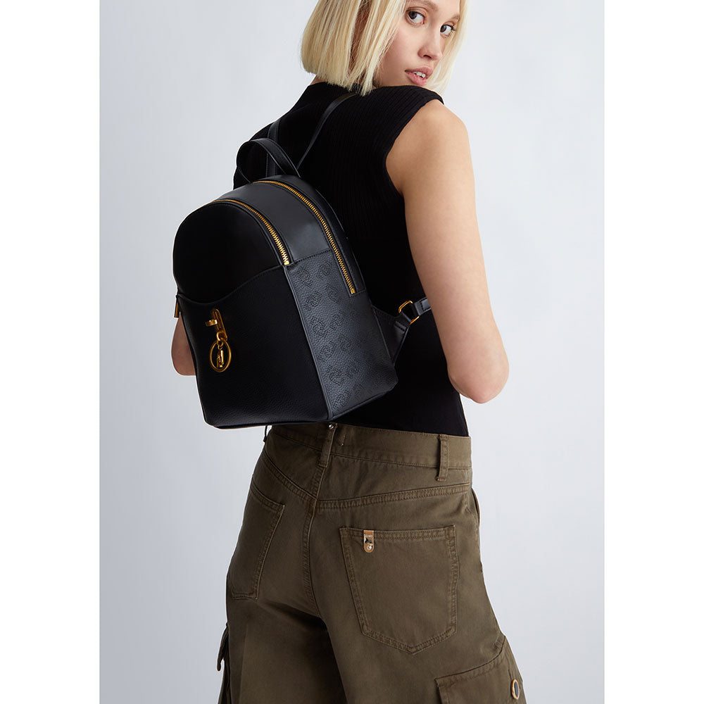 Zaino Scuola SJ EVER Per Bambina - Doppio Scomparto, Tasca Borraccia, Rosa E Nero Con Charm