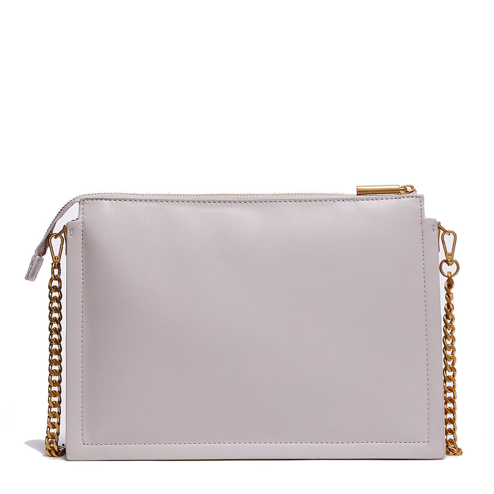 LIU JO Umweltfreundliche Damen-Umhängetasche mit geprägtem Logo in der Farbe Knochen