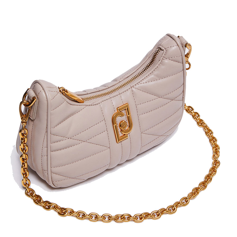 Damen Hobo Umhängetasche LIU JO Ökologisch nachhaltiges Matelassè Beige